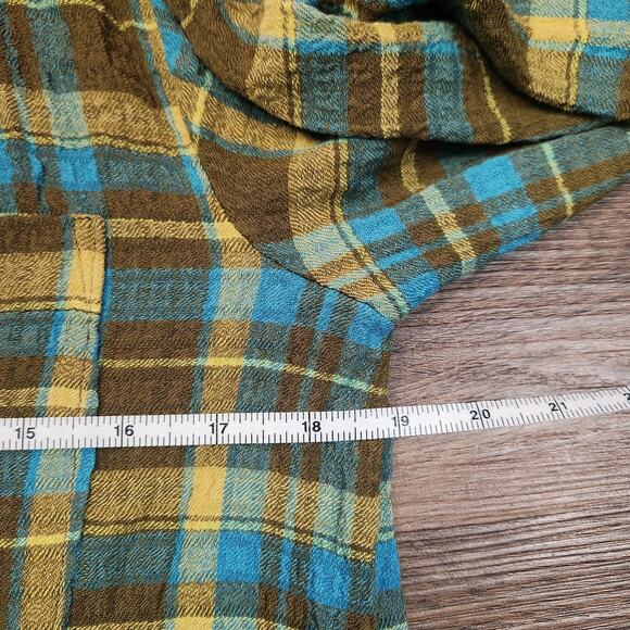 Pilcro Plaid Oversized Button Down Shirt XS Minimalist Cozy Western Casual Fall - Picture 7 of 8